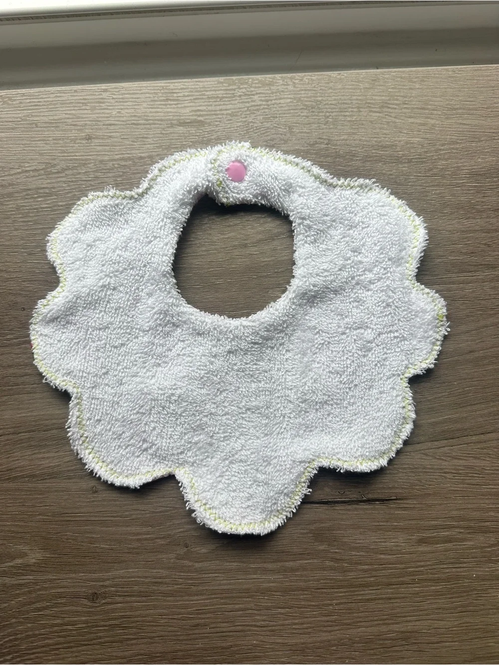 Pink Avocado Floral Baby Bib - Soft Scalloped Design